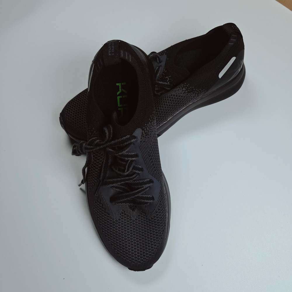 KURU‎ Flux Womens 8.5 JetBlack SmokeGray Athletic Running Sneakers Orthopedic